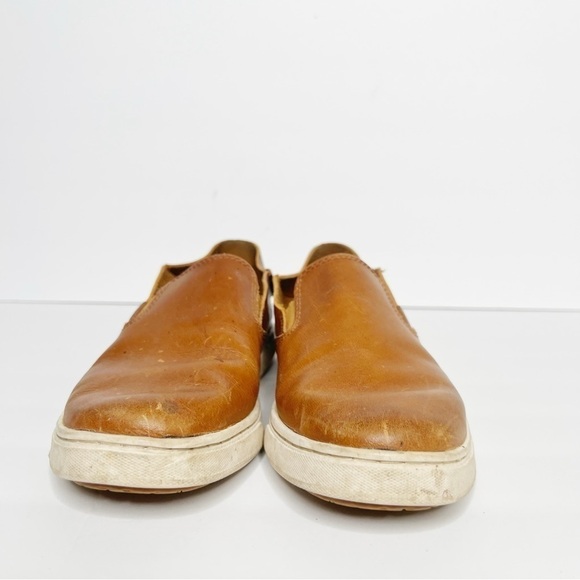 Olukai Pehuea Cognac Tan Leather Slide On Loafers Size 6.5 Women’s - Picture 5 of 5